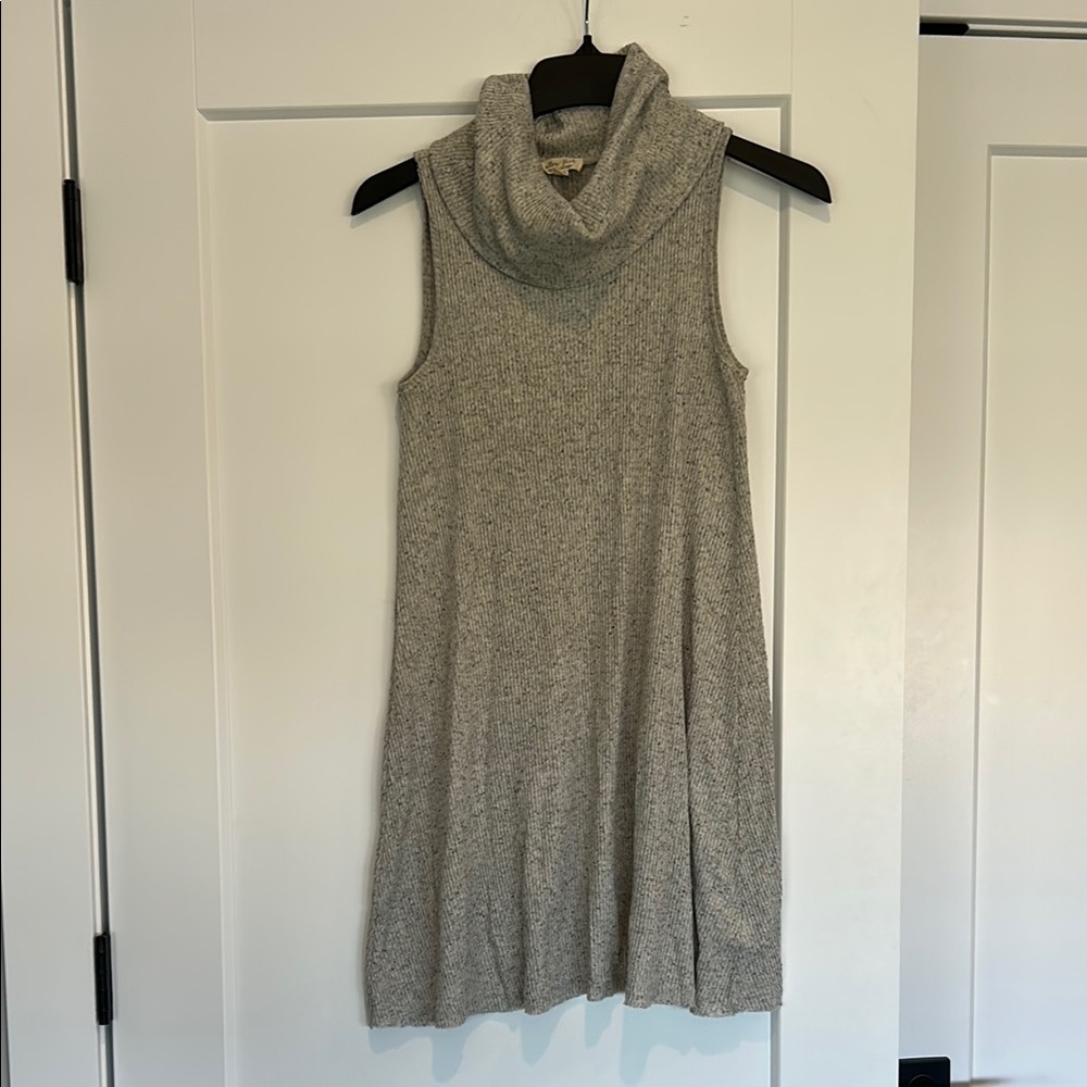 Ultra Flirt Gray Cowl Neck Sweater Dress